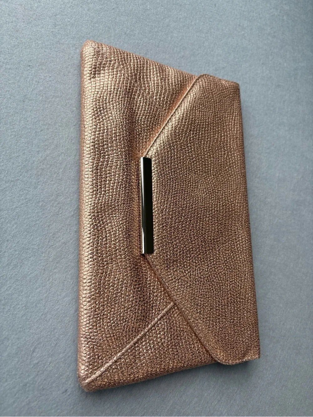 Style & Co Pink Blush Metallic Glittery Envelope Clutch Purse
